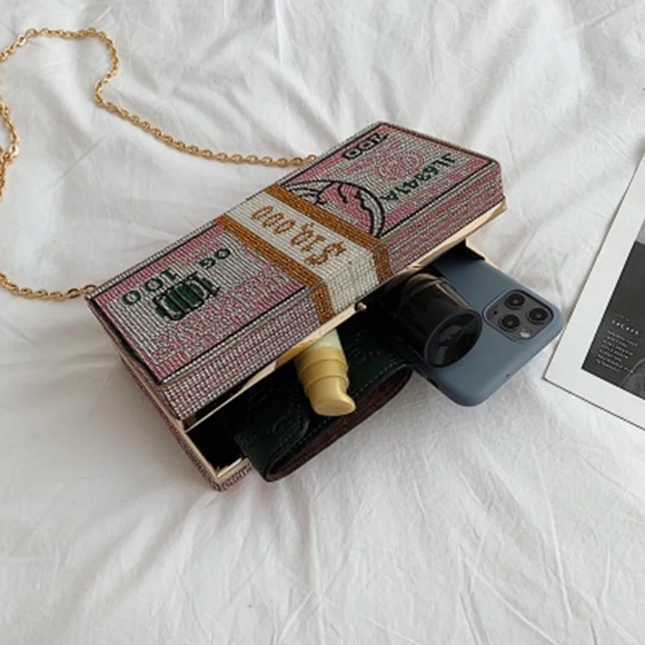 Bling Diamond Rhinestone Crossbody Clutch - Picture 8 of 12